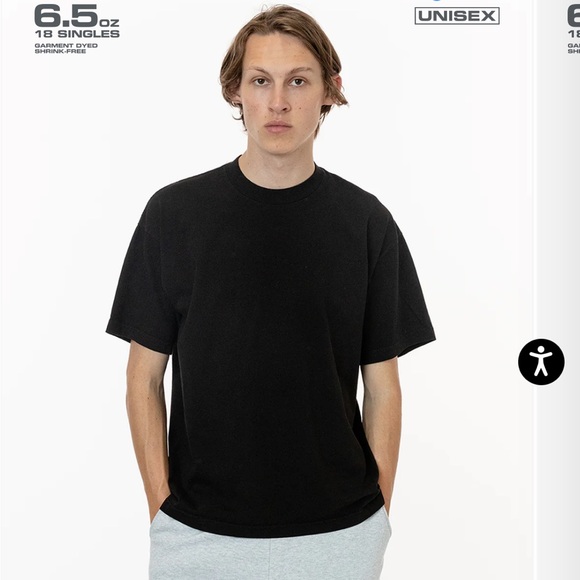 Los Angeles Apparel | NWOT 6.5oz Garment Dye Crew Neck T-Shirt Unisex - Picture 10 of 10